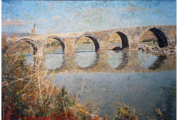 „Мост Солуха на реке Мурат“ 34 х 49 х.м. 2006 г.
