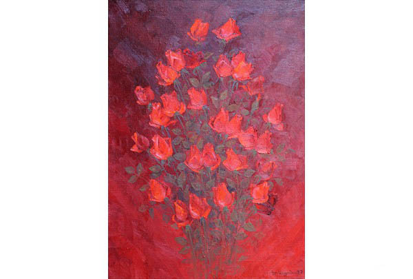 „Красные розы“ 71 х 50 х.м. 1997 г.